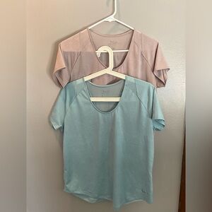 Nike Women's Short Sleeve Tees - Light Blue and Dusty Light Mauve
